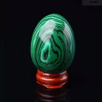 natural malachite eggs with wooden base natural stone and quartz crystal ball therapy chakra reiki balls for decoration base