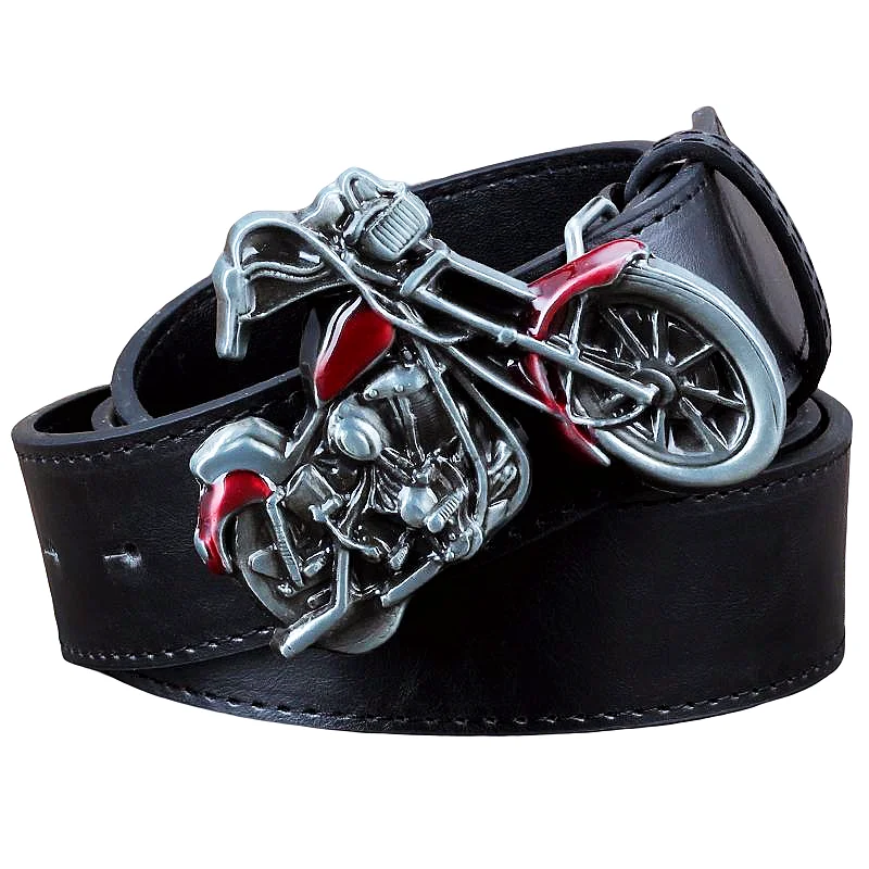 Vintage Motorcycle Rider Men Leather Belt Heavy Motorbike Ride Wind And Freedom