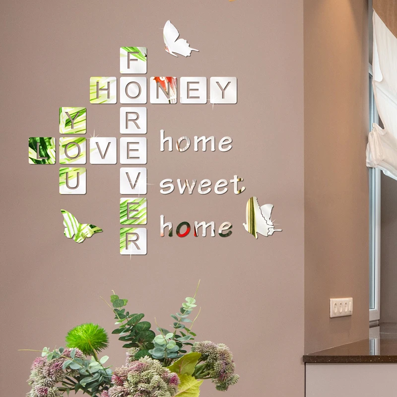 Надпись Sudoku Наклейка на стену для гостиной спальни креативная зеркальная