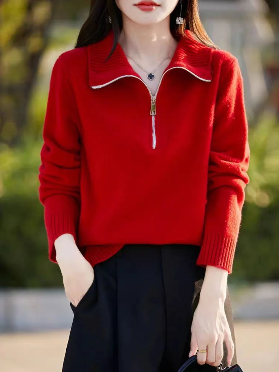 Girdear с белым воротником новинка 2024 осень и зима новый мягкий клейкий свитер