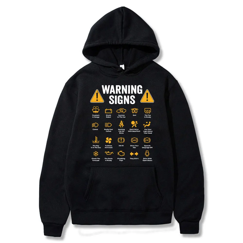 

Funny Driving Warning Signs 101 Auto Mechanic Gift Driver Women's Hoodie Fashion Casual Man Sweatshirts Cotton Bodywarmer Jacket