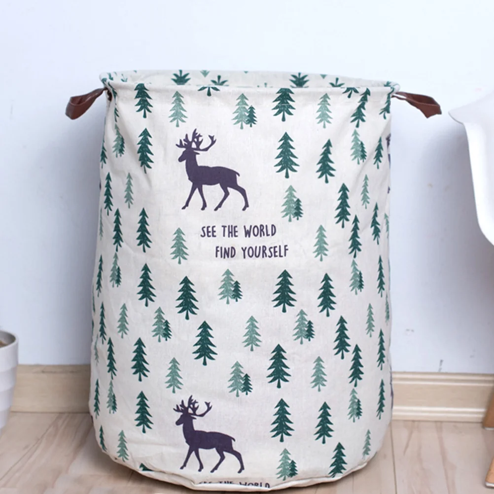 

1 Pc Laundry Clothes Basket Cotton and Linen Cylinder Foldable Storage Box Basket Opening Storage Hamper