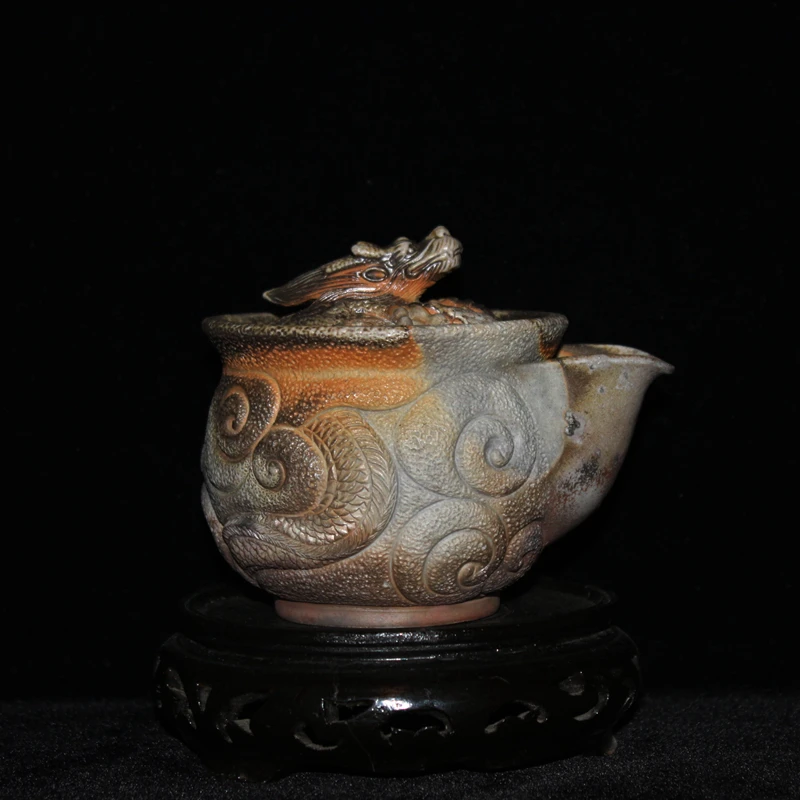 

Японский предварительно приготовленный чайный горшок Xiaoxi Taogu ручной работы с драконом и водолеем чайник для заваривания чая из дров маленький ганьхэ десять семян