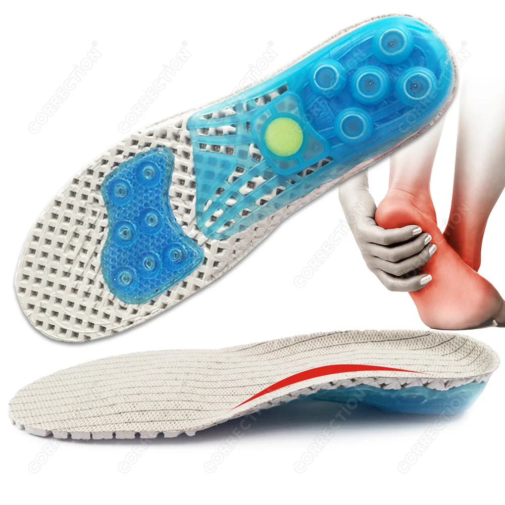 CORRECTION Spring Orthopedic Insoles Arch Support Cushion Sport Insoles Orthopedic Shock Absorption Running Shoe Sole Pad Unisex