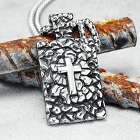 belief cross necklace bible retro crack 316l stainless steel men pendant chain punk rock hip hop rap for male biker jewelry gift