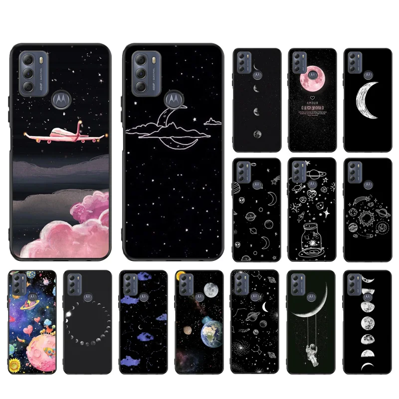 

Moon stars space astronaut Phone Case for Motorola Moto G 5G G50 G30 G10 G60 G Pure G Stylus G40 Fusion G Play G Power