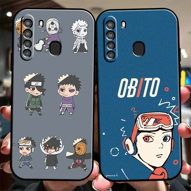 

NARUTO Anime Phone Case For Samsung Galaxy A01 A02 A10 A10S A31 A22 A20 4G 5G Liquid Silicon Back Coque Funda Black