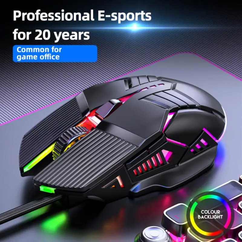 

3200DPI Wired Mouse Electric Competition Cable Mouse Luminous Mute Mice Gaming Office Mouse Gamer PC Computer Laptop Tablet