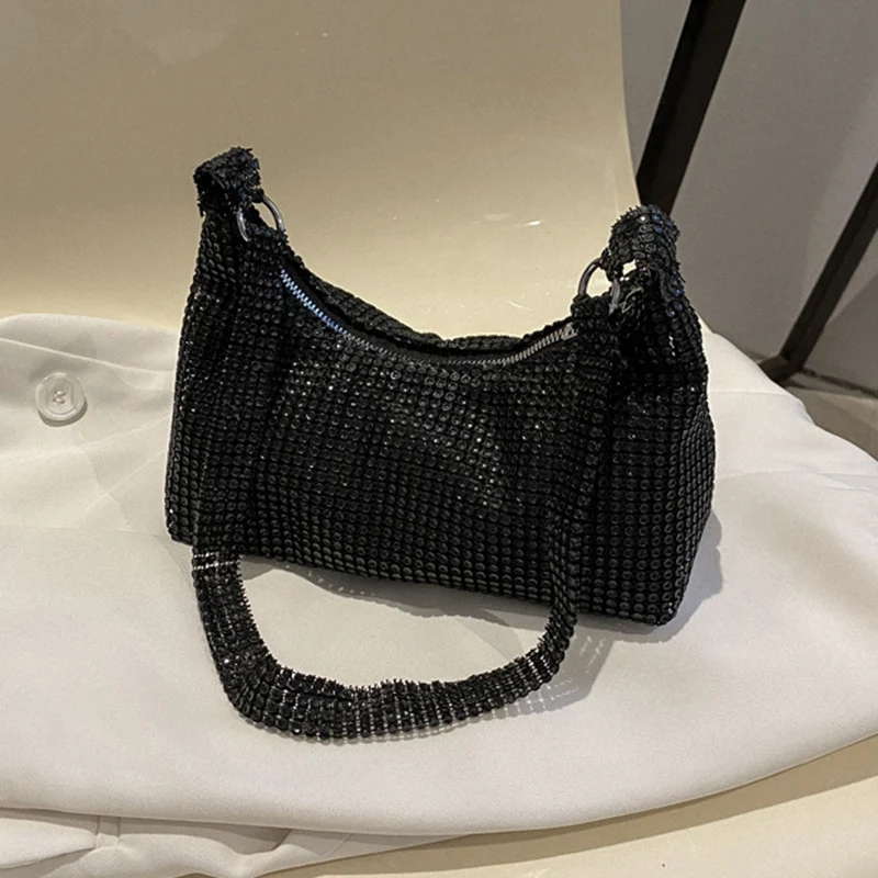 

Модная Наплечная Сумка Стразы для женщин, сумки-мессенджеры для подмышек, сумка-хобо из искусственной кожи, кошелек для телефона