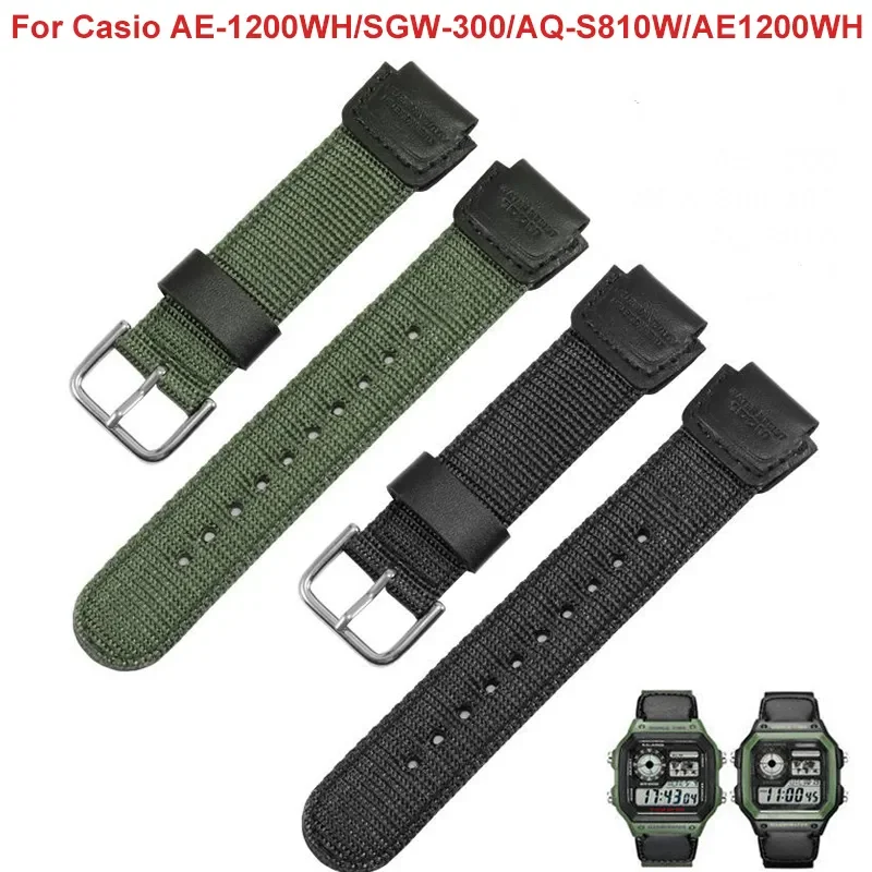 

Quality Durable Nylon Watchbands For Casio AE-1200WH/SGW-300/AQ-S810W/AE1200WH 18mm Anti-fall Watch Band Replacement Strap