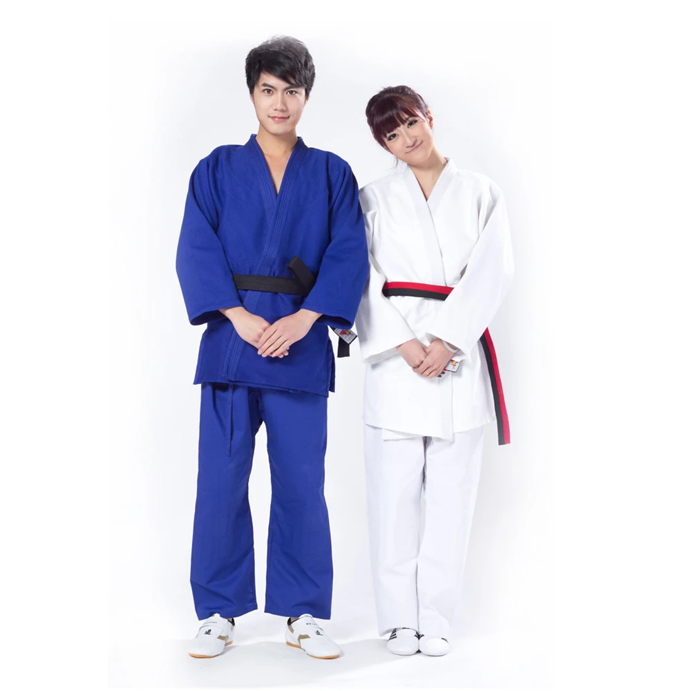 100% хлопок Jiujitsu Униформа белый синий двойной плетеный BJJ Judo GI кимоно костюм для