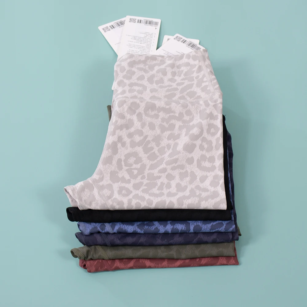 Yoga Leopard Print Leggings Gym Fitness Sport Tights High Waist Solid Women Nude Seamless Women's Pants Sportswear Trousers