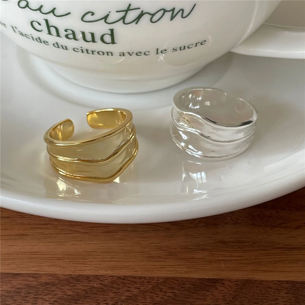 

Lispector 925 Sterling Silver Simple Geometric Rings for Men Women Korean Original Multilayer Open Ring Party Jewelry Gifts