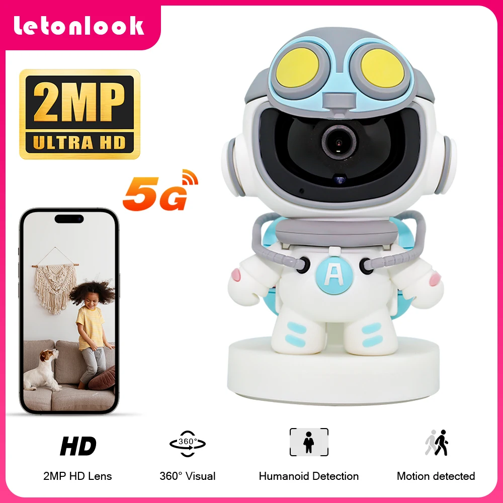 

Letonlook Robot WiFi iP Camera Wireless Monitor Indoor Automatic Track 2MP HD Smart Home Video Security Surveillance Cameras