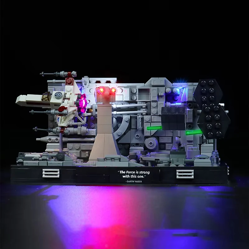 Фото Комплект светодиодных фонарей «сделай сам» для LEGO 75329, набор кирпичей Death Star Trench Run Diorama Buillding (только светодиодный светильник, модель без блоков) №4