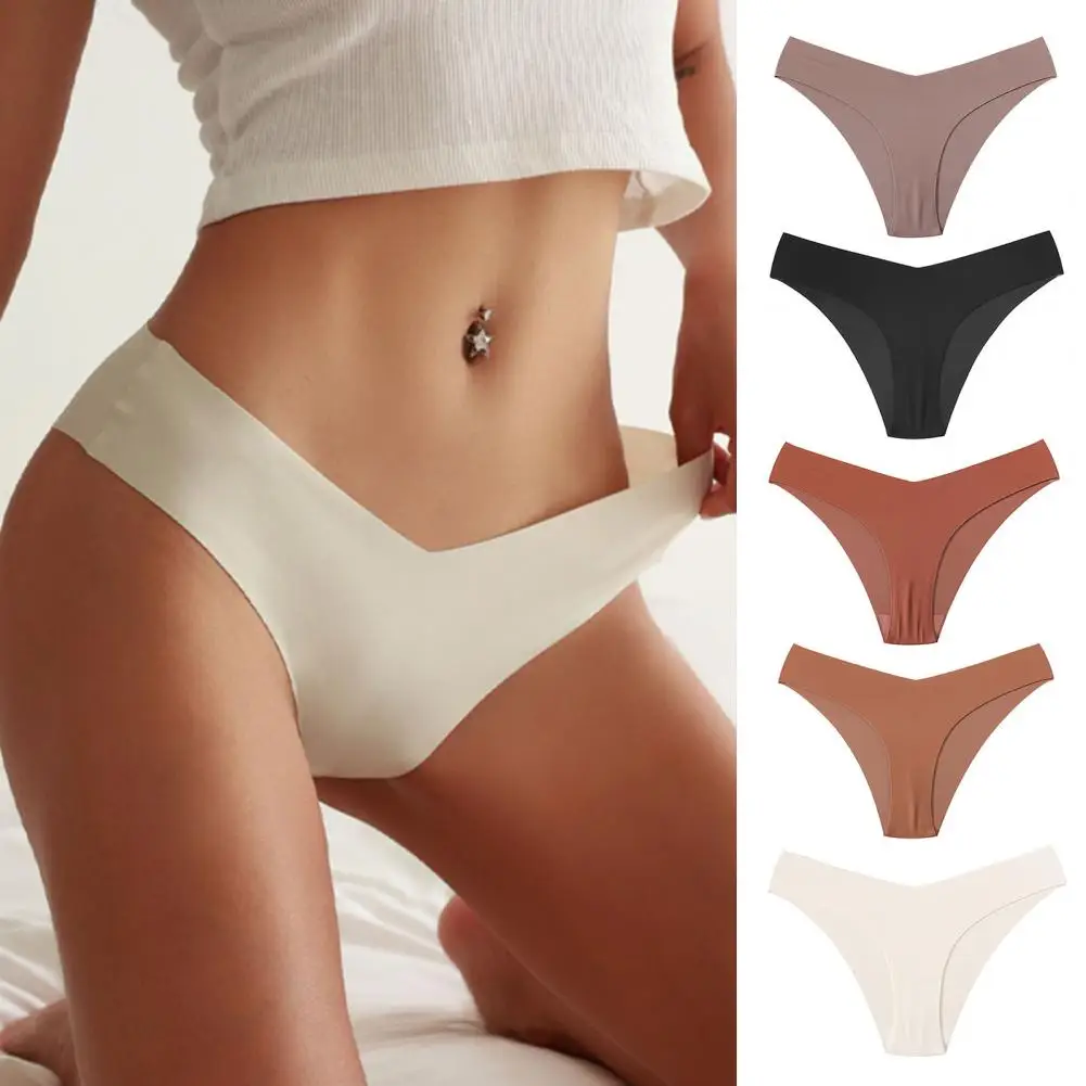

Women Thongs Comfortable Seamless Women's Thongs Breathable Cotton Crotch Low-rise Panties in Solid Colors Ideal for Everyday