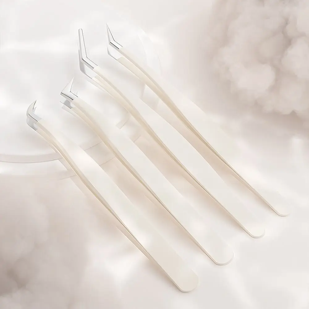 

Stainless Steel Eyelash Tweezers Grafting Anti-static Eyelash Extension Clip Pliers Professional Lash Tweezers