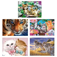 diy different size cross stitch cute animal series set 14ct ecological cotton thread printing embroidery home painting
