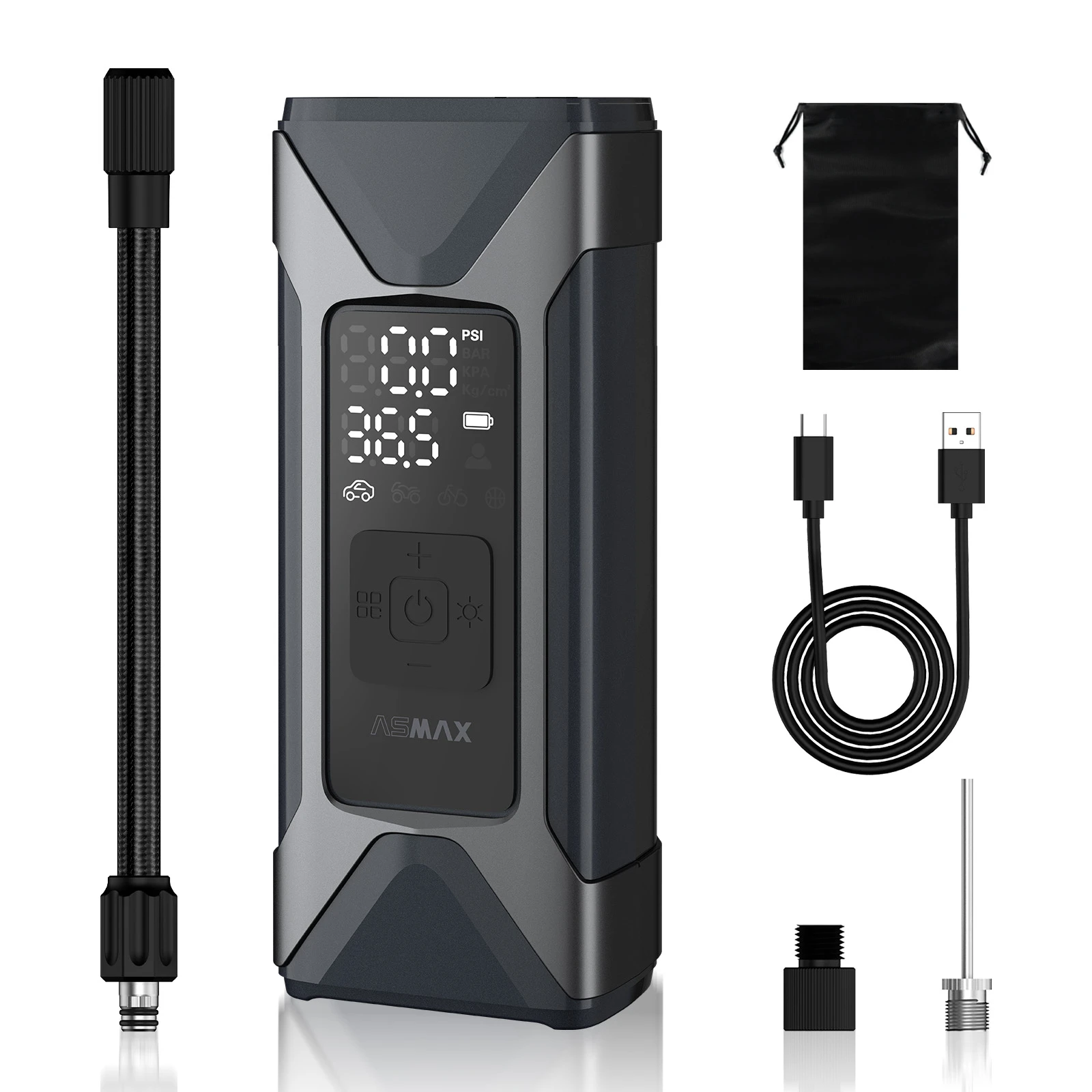 

ASMAX мотоциклетный воздушный насос 7500 мАч электрический насос для накачивания шин 160PSI портативный насос для накачивания для автомобиля велосипедные шарики воздушный компрессор