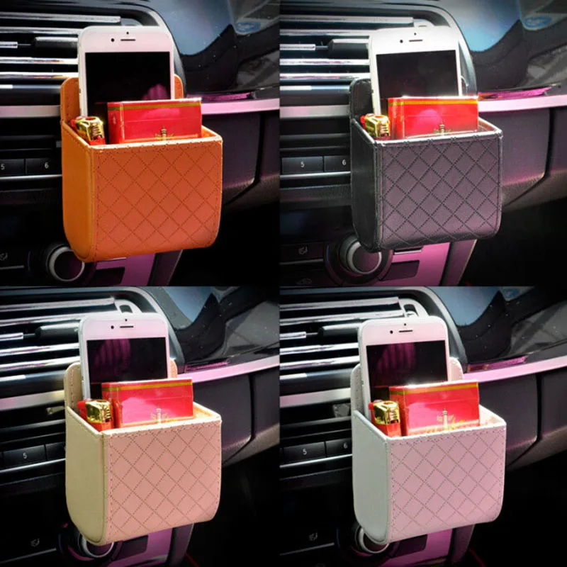 

Car Air Outlet Storage Bag Phone Glasses Card Hanging Rubbish Holder Auto Vent Organizer Stowing Tidying Interior Accessories