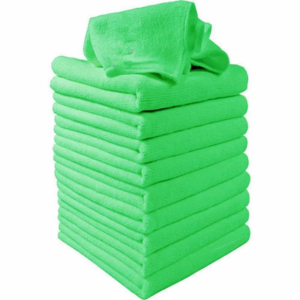 

10Pcs Green Microfiber Washcloth Auto Car Detailing Care Cleaning Towels Soft Cloths Tool Wash Towel Duster Car Accessories