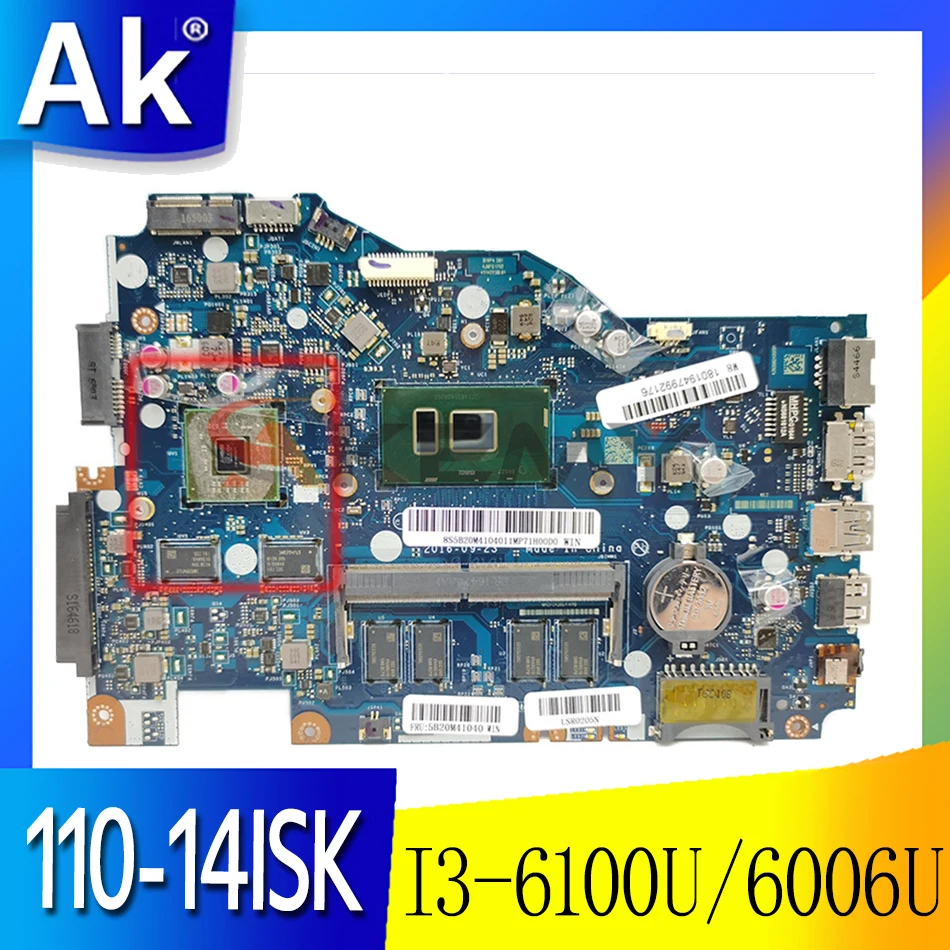 

Материнская плата для ноутбука 110-14ISK, Φ GPU: I3-6100U 2G RAM:4G Φ FRU 5B20M41043 5B20M81608 5B20M41041 5B20M81605