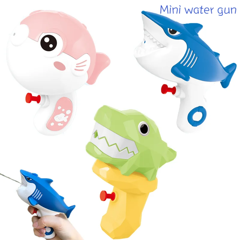 

Water Gun Blaster Mini Pistol Kid Toy Shooter Cute Kawaii Figure Cartoon Shark Crocodile Puffer Outdoor Summer Swimming Gift