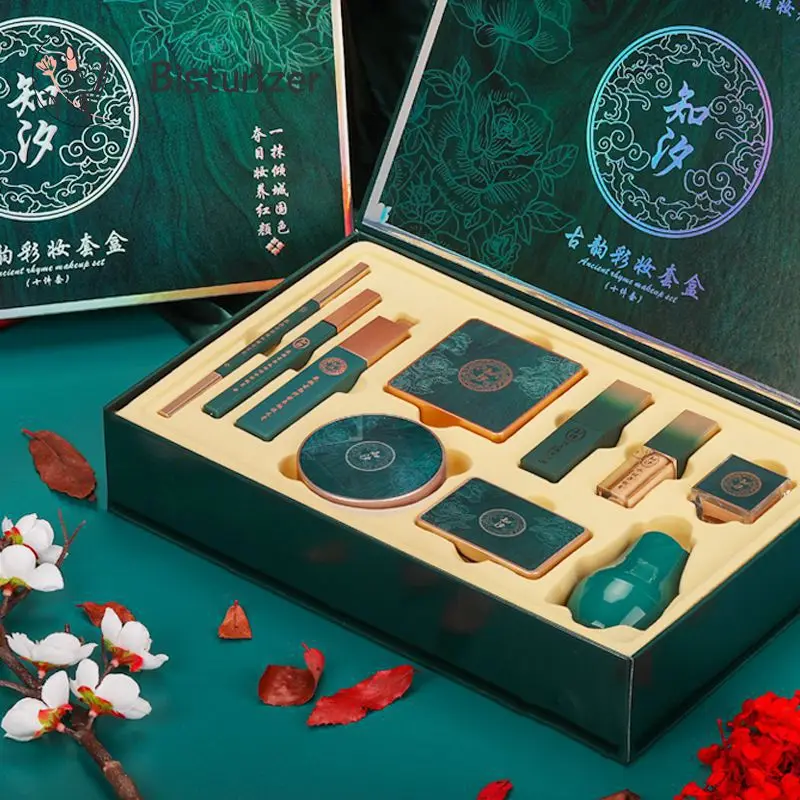 

Oriental Beauty Set Charming Professional Long Lasting Mascara Matte Lipstick Gift Eyeshadow Palette Air Cushion BB Cream