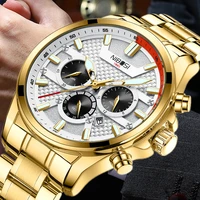 nibosi creative design watches men luxury quartz wristwatch with stainless steel chronograph sport men watch relogio masculino