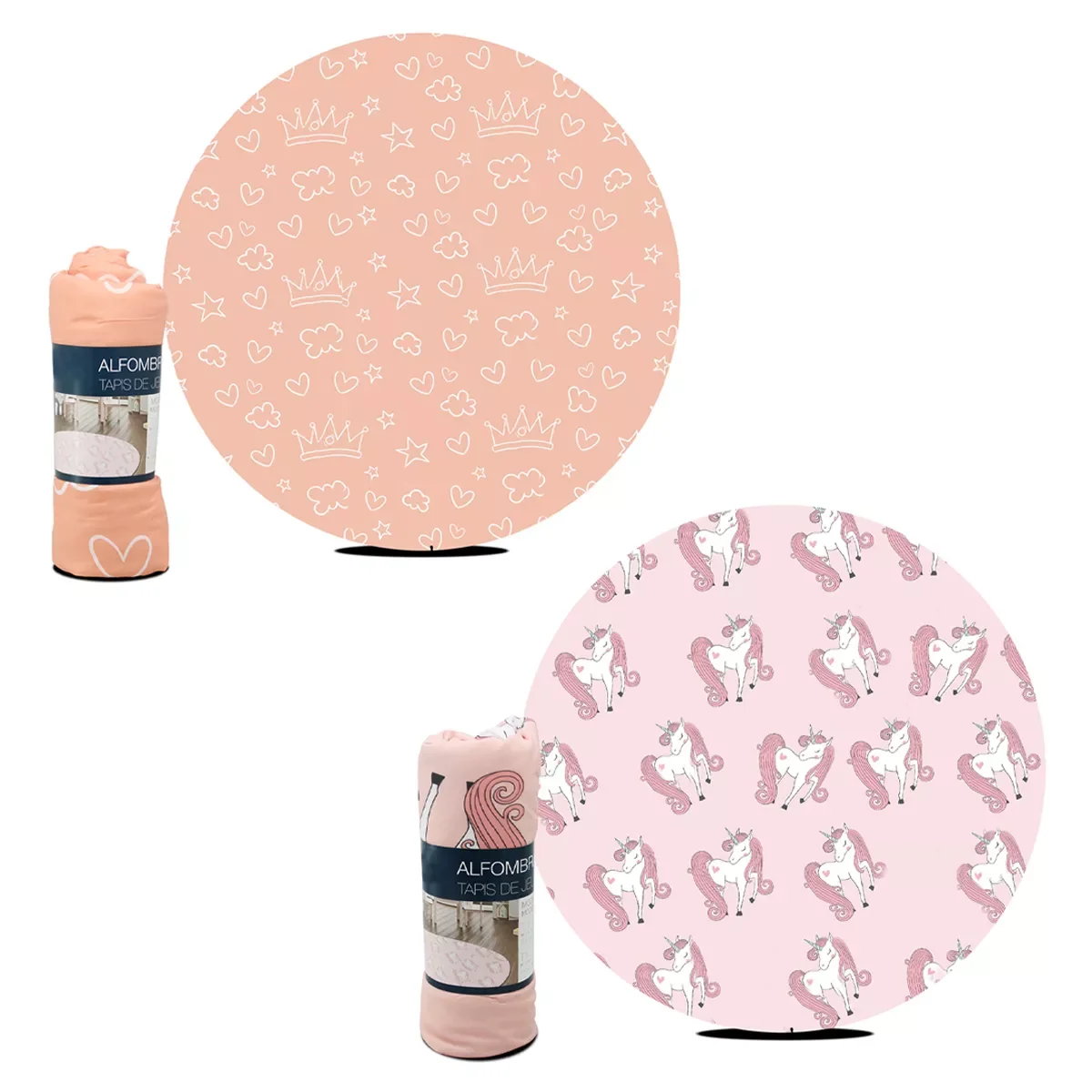 

NEW IN Pink round game rug, youth design 130 cm diameter, pretty, original, funny, non-slip, small house a warm place to play, r