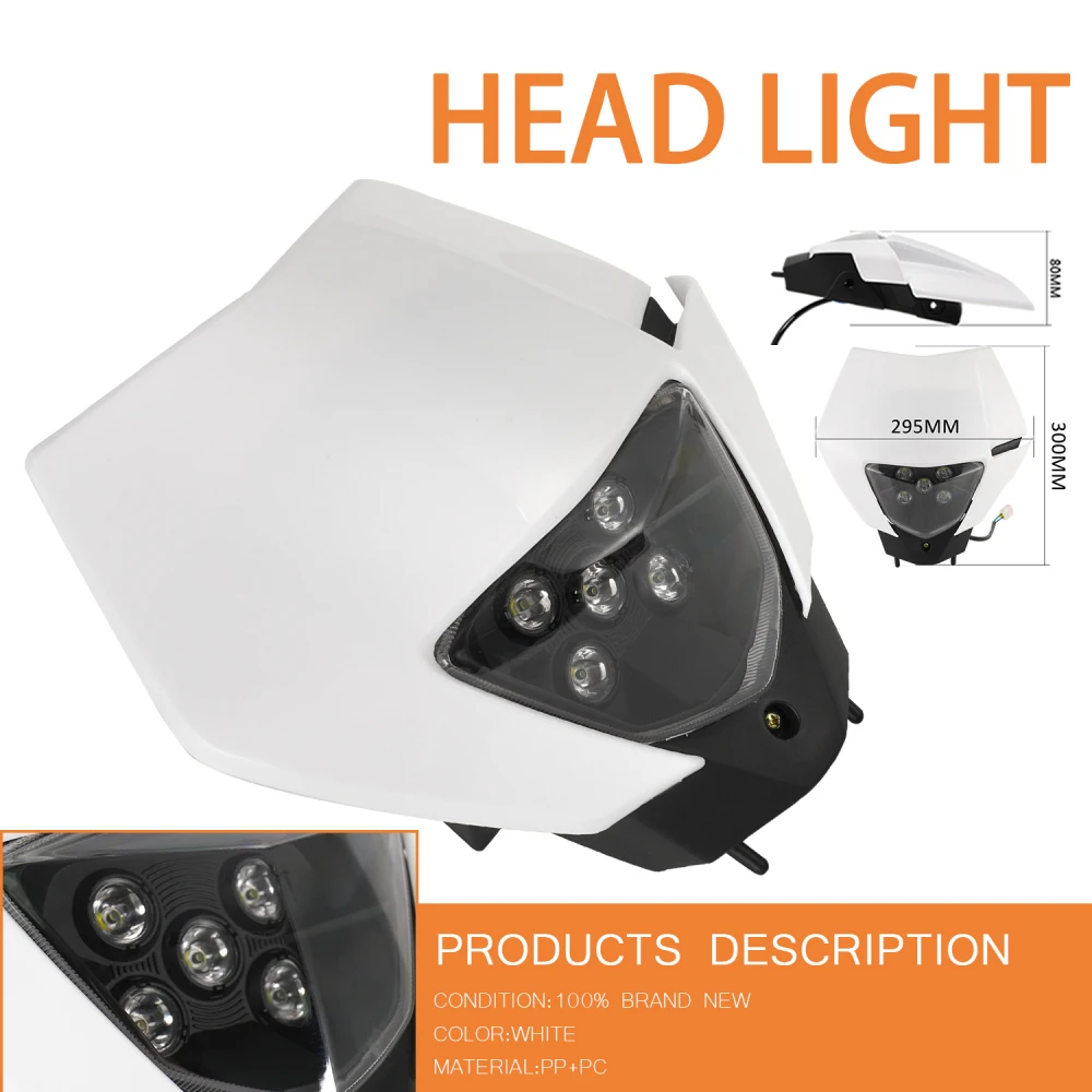 

Motorcycle NEW LED Headlight Head Light Headlamp For KTM SX SXF XC XCW XCF XCFW EXC EXCF Six Days 125 150 250 350 450 500 530