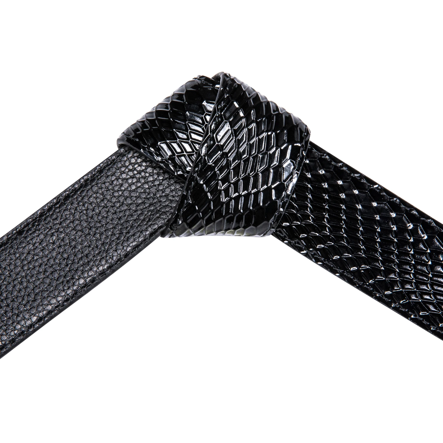 Stylish Mens Black Leather Belts Emboss Strap Ratchet Waistband Automatic Buckles Sliding Dress Jeans Belt for Men Casual Formal images - 6