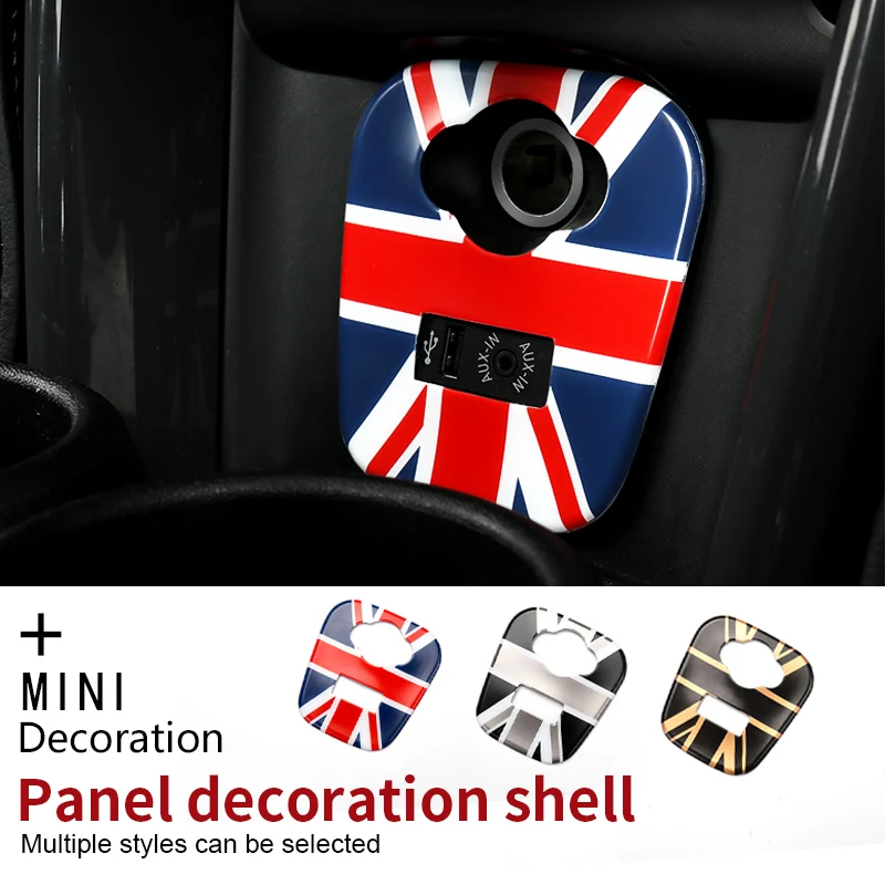 

Панель прикуривателя Union Jack AUX, USB, прикуриватель, чехол для M Coope r F 55/56/57, аксессуары для стайлинга автомобиля