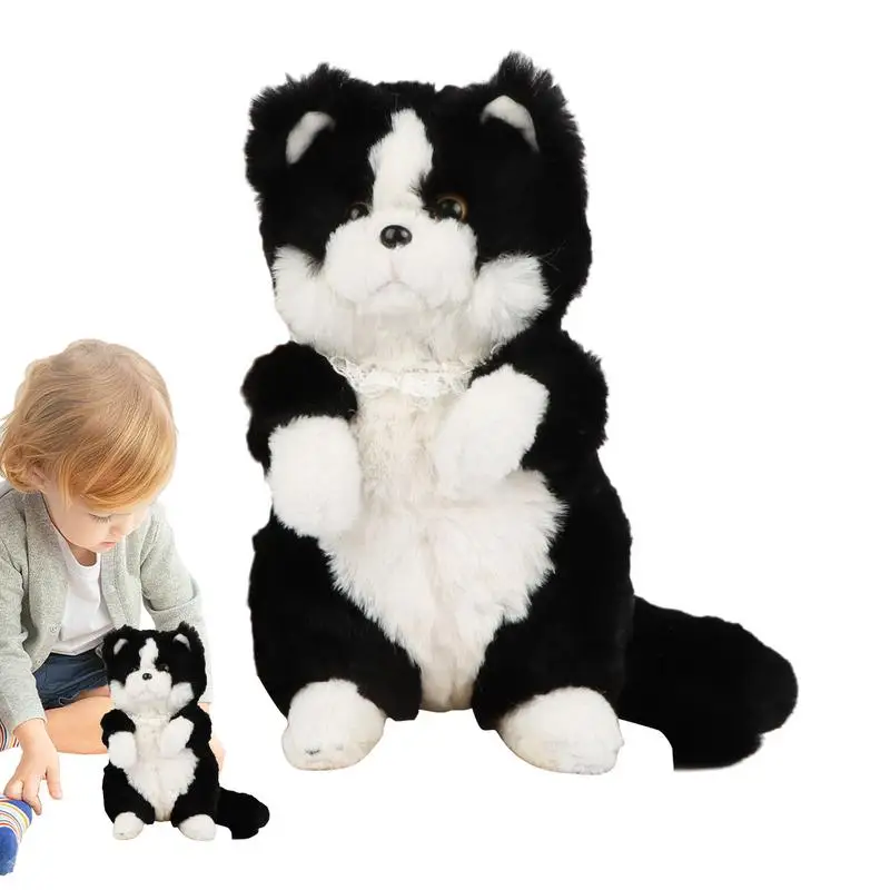 

Имитация черной кошки, мягкая плюшевая игрушка, удобная плюшевая кошка, плюшевая игрушка для женщин, мужчин, детей, подарки