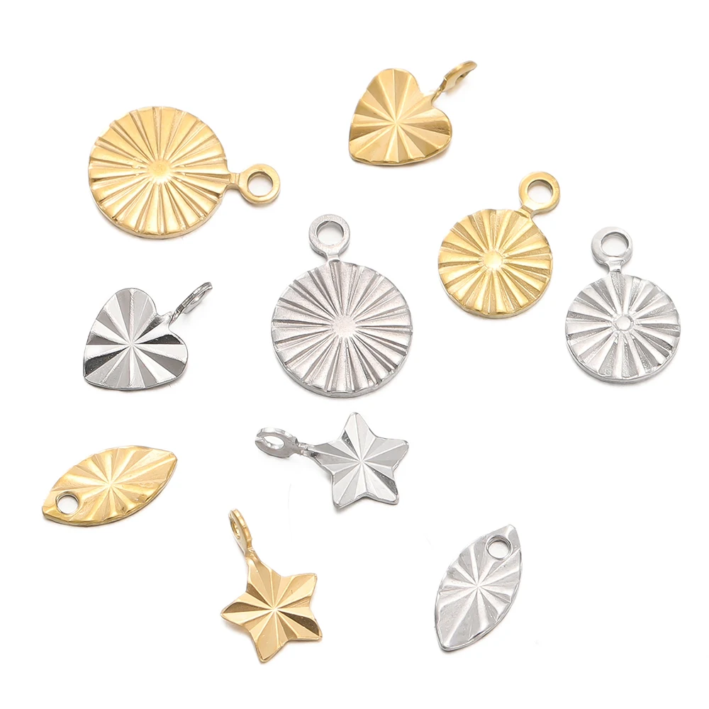 5 шт./лот подвески из нержавеющей стали для изготовления ювелирных изделий листья