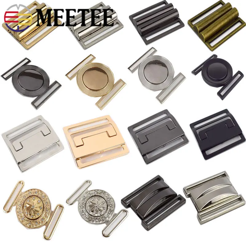 

2pcs 30-60mm Meetee Metal Buttons Coat Belt Buckles for Women Overcoat Dress Garment Bags Decor Button DIY Sewing Accessories