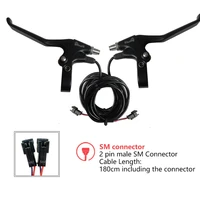1pair electric bicycle wuxing mechanical brake short lever 2pin male sm plug 180cm e bike brake lever replacement part accessory