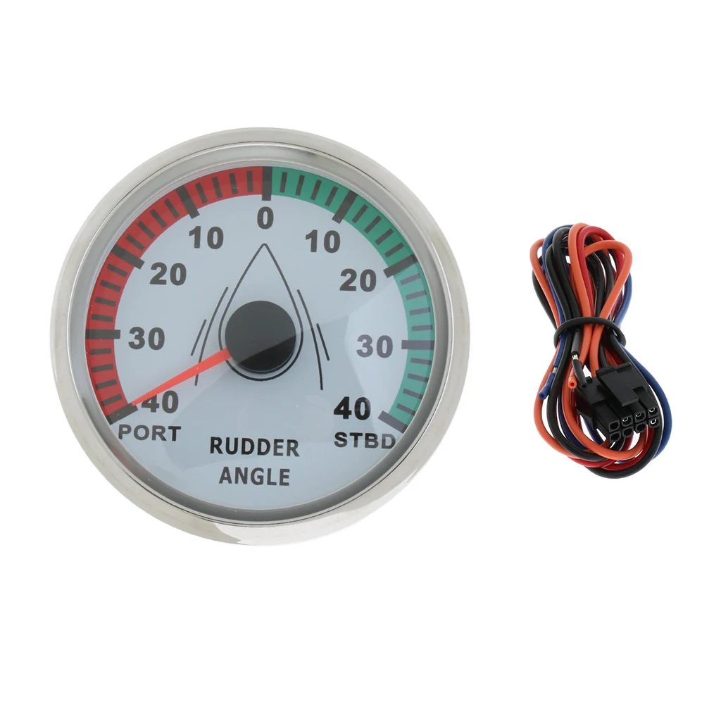 

Marine Rudder Angle Gauge 0-190 85mm 900-00071 White Chrome