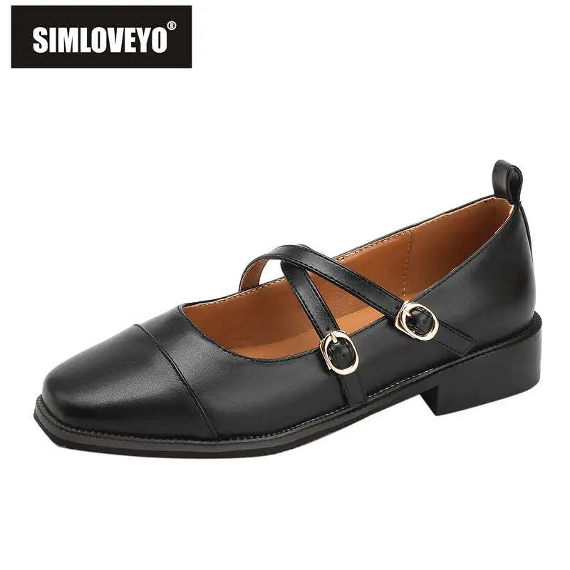 

SIMLOVEYO 2023 брендовые дизайнерские женские туфли-лодочки с квадратным носком на низком блочном каблуке с перекрестными ремешками и пряжками разноцветные туфли для отдыха большого размера 43