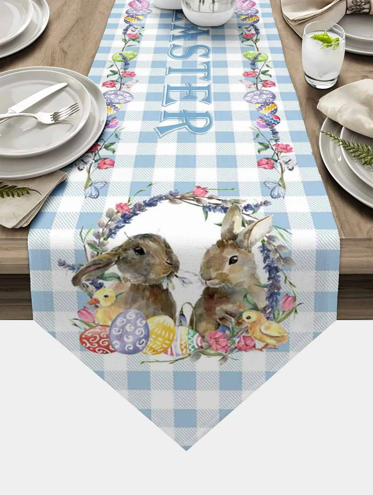 

Easter Bunny Eggs Table Runner Wedding Festival Table Decoration Home Decor Kitchen Table Runners Placemats