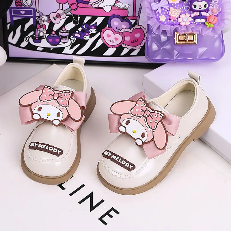 Sanrio/весенне-осенняя обувь для девочек маленькие кожаные туфли на мягкой подошве