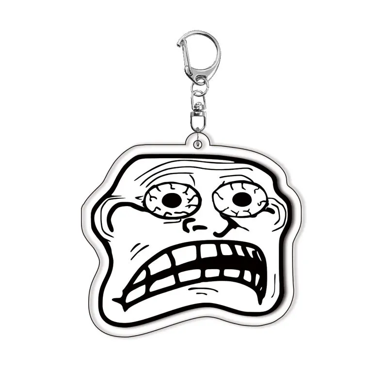 Фото Забавный брелок TrollFace NoMeGusta Rage Face ForeverAlone, кулон, брелок для аксессуаров, сумка, кольцо, брелок, ювелирные изделия, подарки для фанатов №3