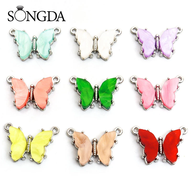 

10pcs/set Butterfly Charms Pendant DIY Jewelry Making Accessories Handmade Finding Bracelet Earrings Keyring Necklace Friends