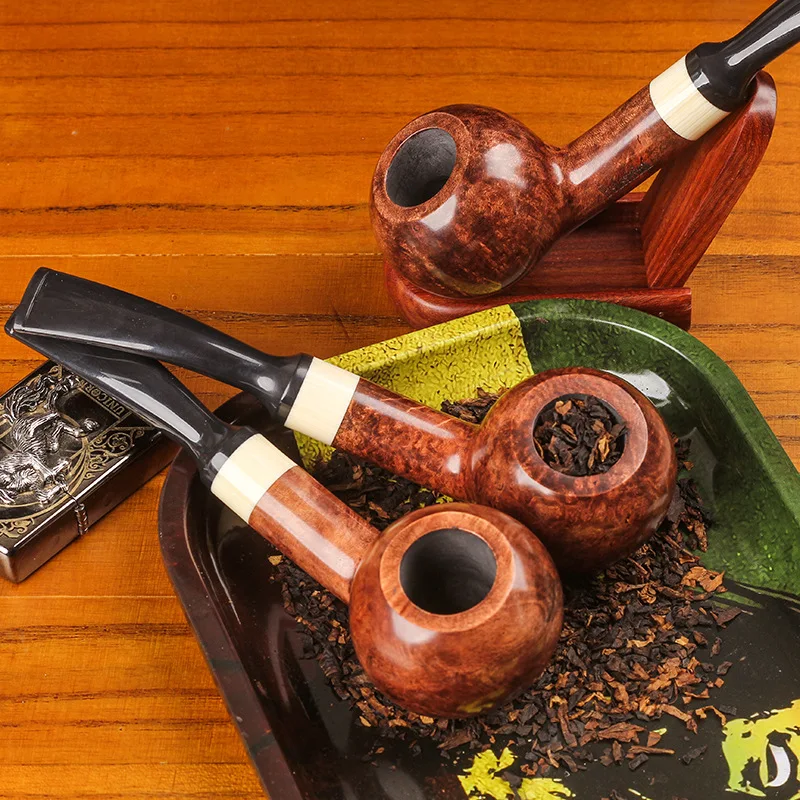 

Smoker Briar Pipes Wooden Tobacco Pipes Real Handmade With Free Smoking Tools Fit 9mm Filter Freeshipping