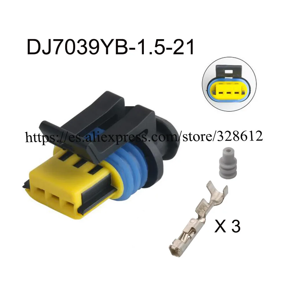 

100 компл. DJ7039YB-1.5-21 автомобильный гнездовой разъем, Кабельная вилка, 3-контактный водонепроницаемый разъем, автомобильный аксессуар, Клемма, уплотнение 12162182