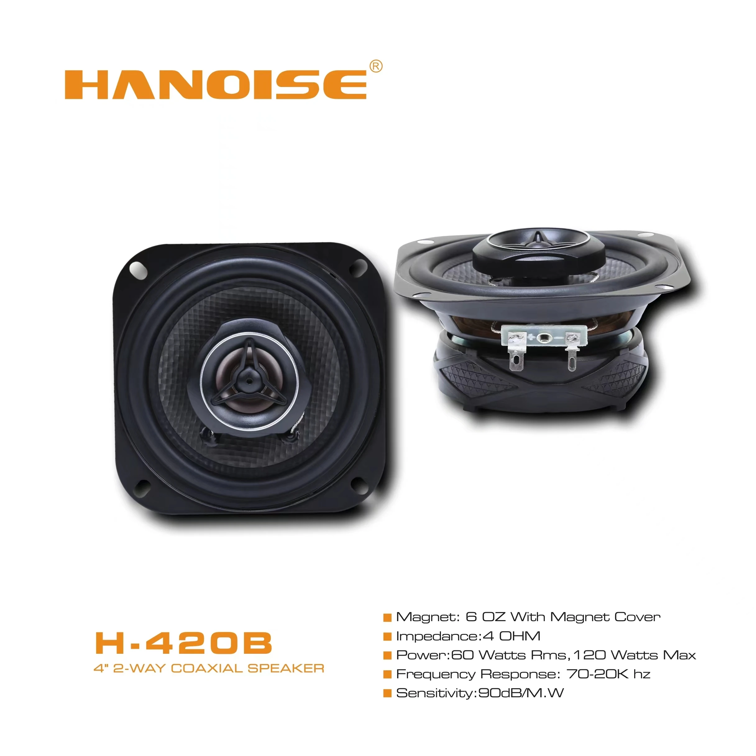 240 Вт (2*120 Вт) 4-дюймовые двухсторонние универсальные автомобильные коаксиальные