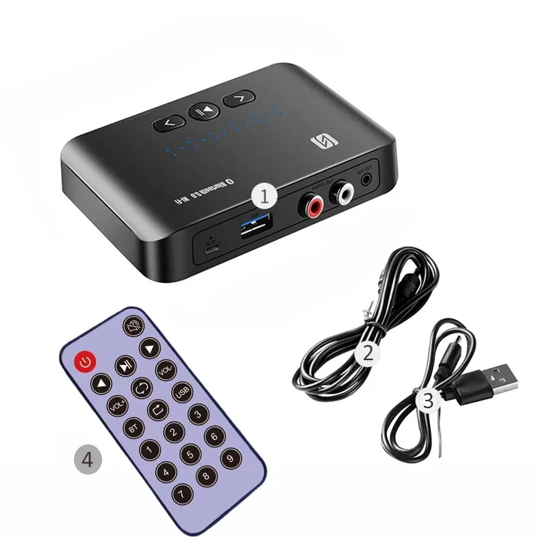 

5.0 Receiver NFC U Disk 3.5mm AUX Jack Stereo Music Audio Wireless Adapter & Remote For Car Kit Speaker Amplifier