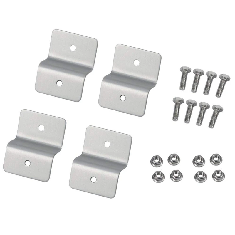 

4pcs Solar Panel Mounting Z Brackets for RV Boat Wall Set of 4 Units Silver