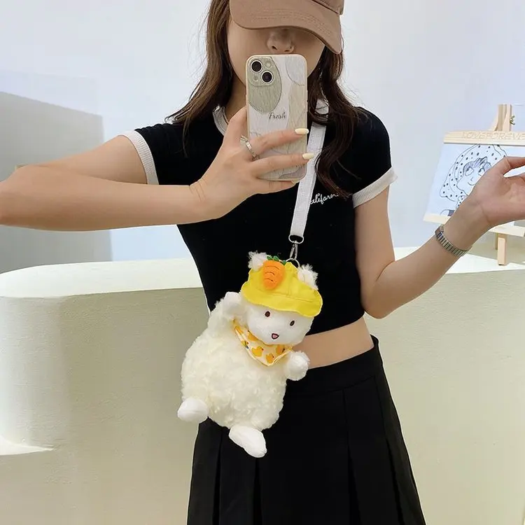 Cute Child Plush Toy Pouch Shoulder Crossbody Side Lady Kids Bag for Girls 2022 New Women Key Phone Purse Wallet Handbag Kawaii