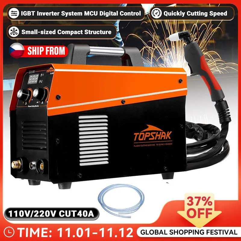 

TS-CUT40 дуговой плазменный резак IGBT, однофазный плазменный резак HeroCut Cut45i 10 мм, чистая резка, отличный резак для всей стали 220/110 В